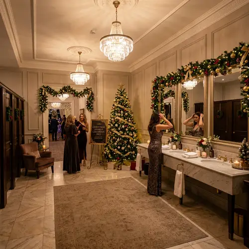 Luxurious Christmas-Themed Restroom | Holiday Ceremony Ambiance