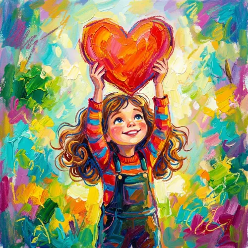 Impressionistic Girl Oil and Crayon Art