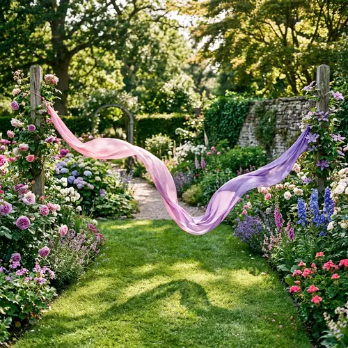 Delicate Ribbon in Serene Garden | Midsummer Afternoon Beauty