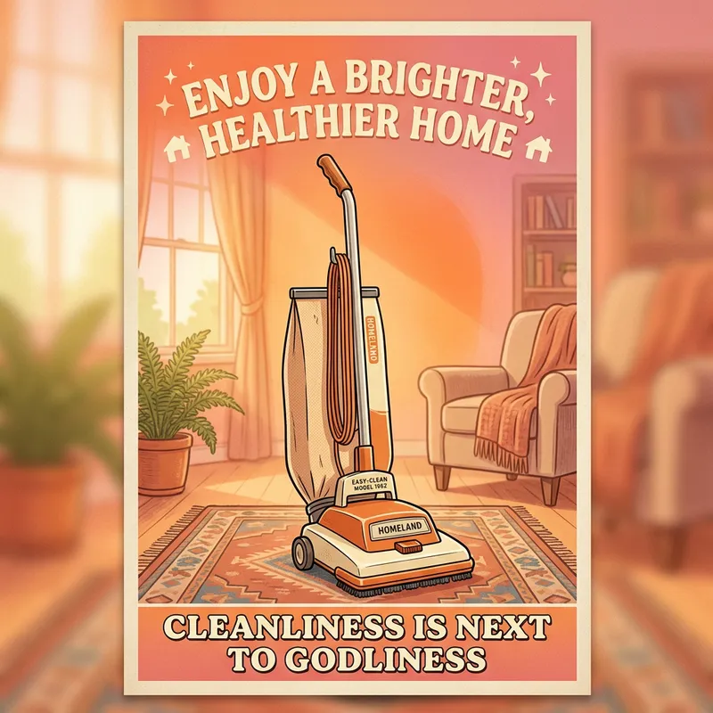 Homely Vacuum Cleaner Poster | Cleanliness Inspired Design