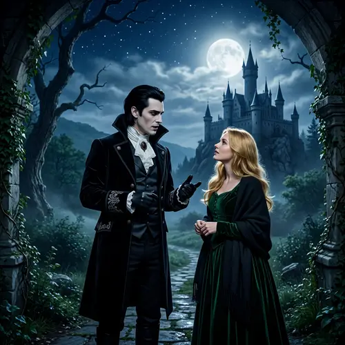 Enchanting Vampire Scene Under Moonlight