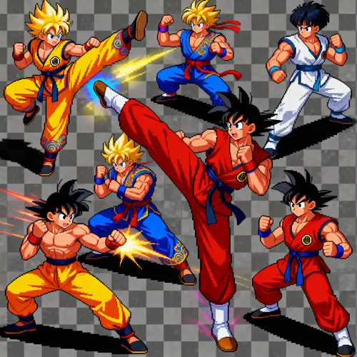 Dynamic 2D Martial Artist Sprite Sheet