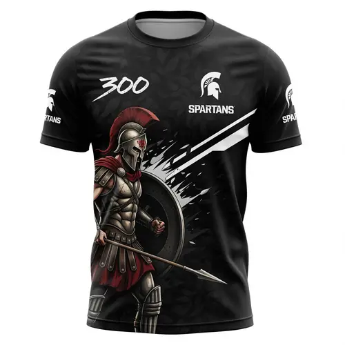 Bold Spartans Cricket Shirt with King Leonidas Design