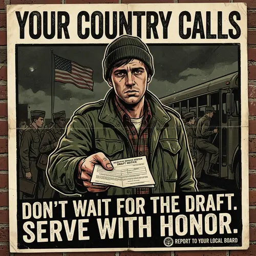 1960s American Draft Propaganda Poster