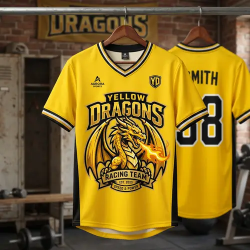 Yellow Dragon Jersey T-Shirt | Unique Design