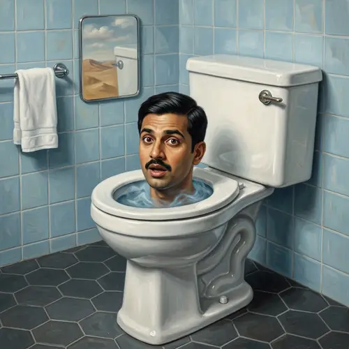 Surreal Toilet Art: Head Inside Toilet