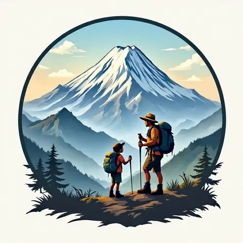 Family Hiker Logo - Asian Mountain Adventure