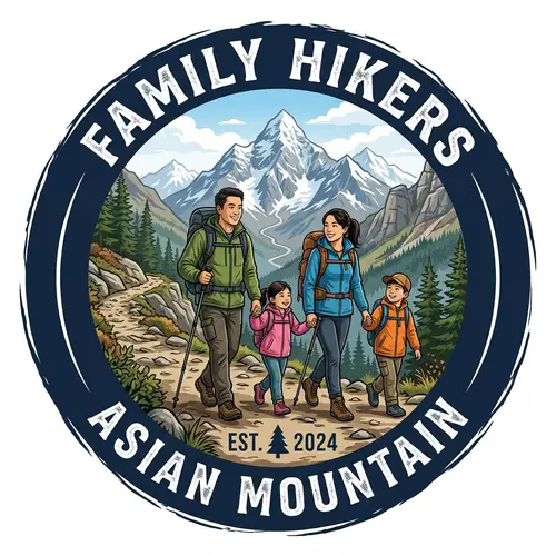 Family Hiker Logo - Asian Mountain Adventure