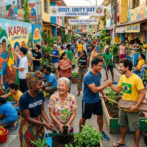 Filipino Community Uplifting Neighborhood in Vibrant Colors