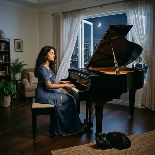 Bermain Piano: Moonlit Melodies of a Soulful Player