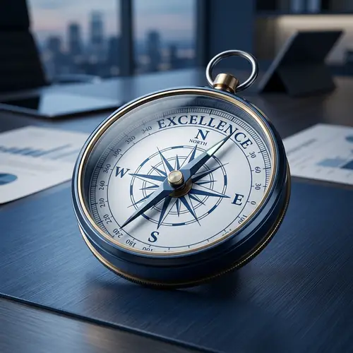 Direction Towards Excellence – Professional Compass Image