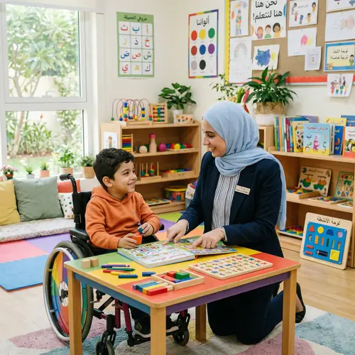 Special Education Teacher in Hijab: Nurturing Care