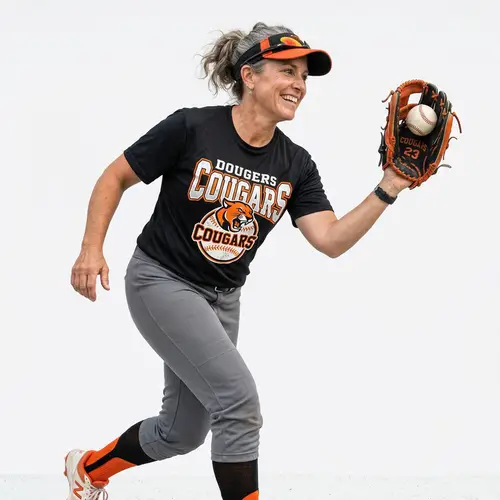 Middle Aged Women Baseball Graphic - Dougers Cougars