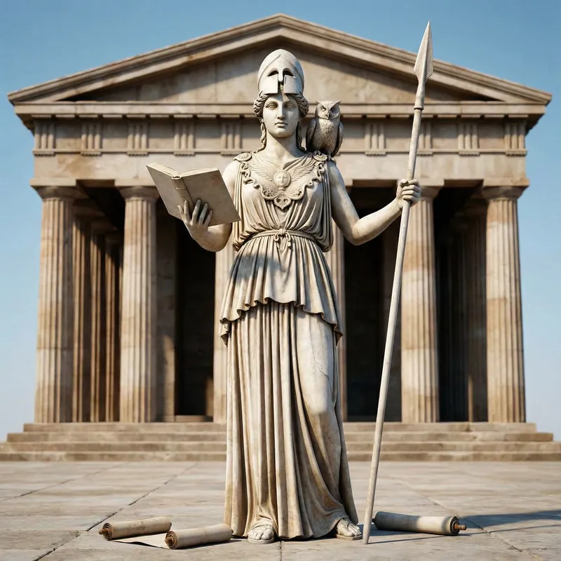 Athena Goddess with Book - Wisdom and Insight