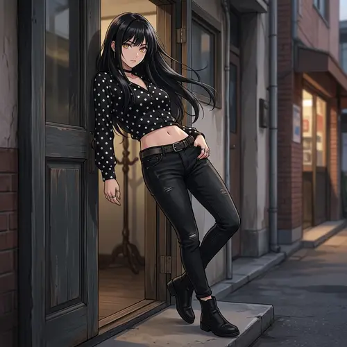 Elegant Anime Woman in Striking Naruto Style Portrait