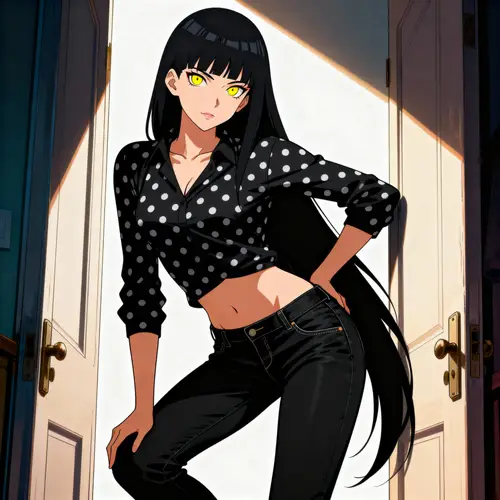 Elegant Anime Woman in Striking Naruto Style Portrait