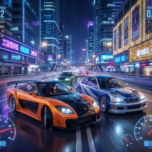 High-Speed Street Racing in Urban Paradise