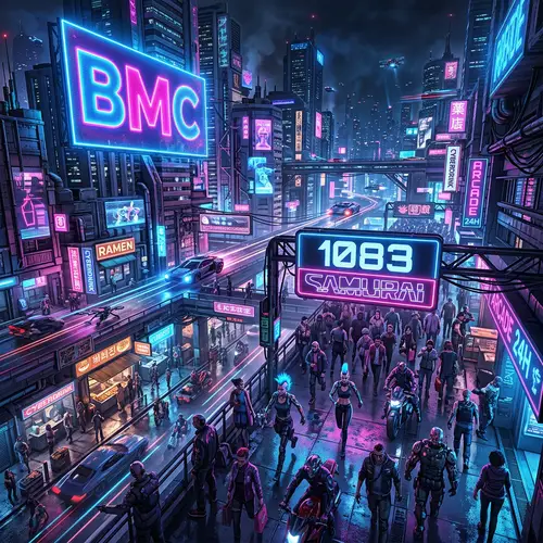 Futuristic Cyberpunk Cityscape Art