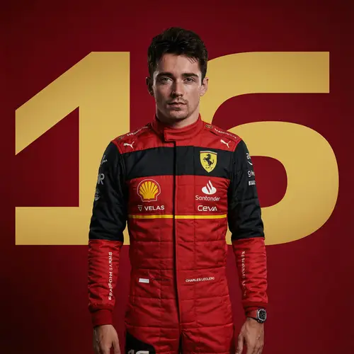 Stunning Studio Portrait of F1 Driver in Ferrari Suit