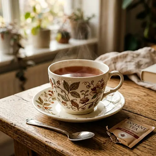 Delicate Instant Tea Cup | Rich Brown Tea | Morning Ambiance