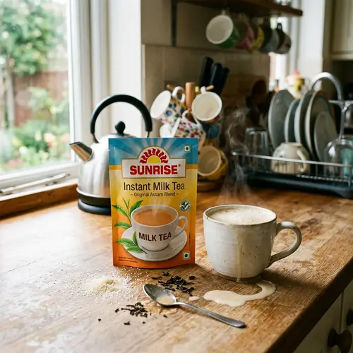 Instant Milk Tea Sachet | Creamy Tea Beverage | Kitchen Setup