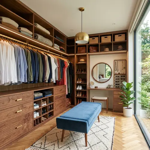 Stunning Mid-Century Modern Walk-In Closet Design