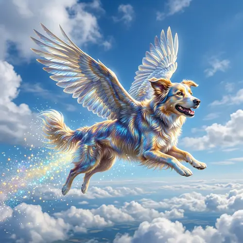 Magical Flying Dog Soaring Through the Skies