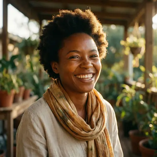 Cinematic Portrait of a Positive African Woman