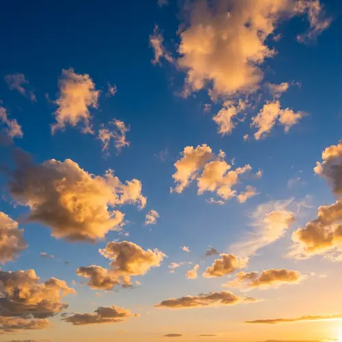 Golden Clouds in Crystal Clear Blue Sky | 4K Realistic Photo