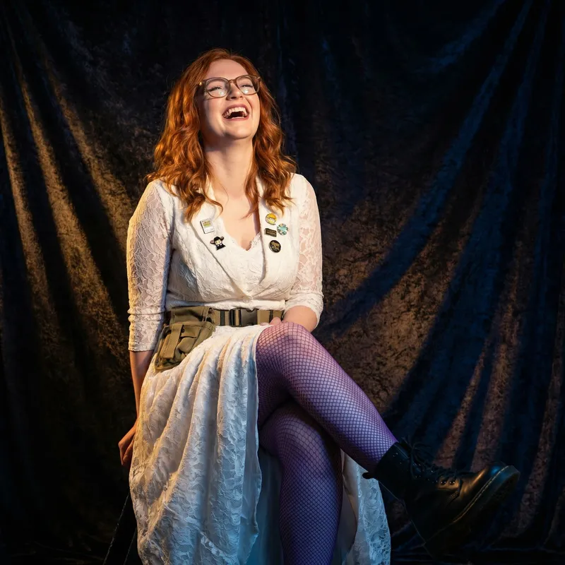 Vibrant Portrait of a Unique Geeky Woman