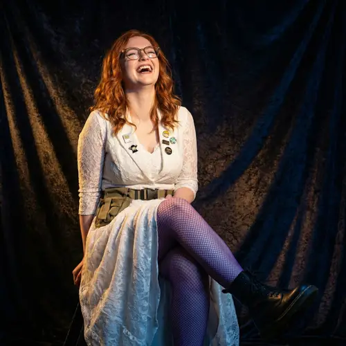 Vibrant Portrait of a Unique Geeky Woman