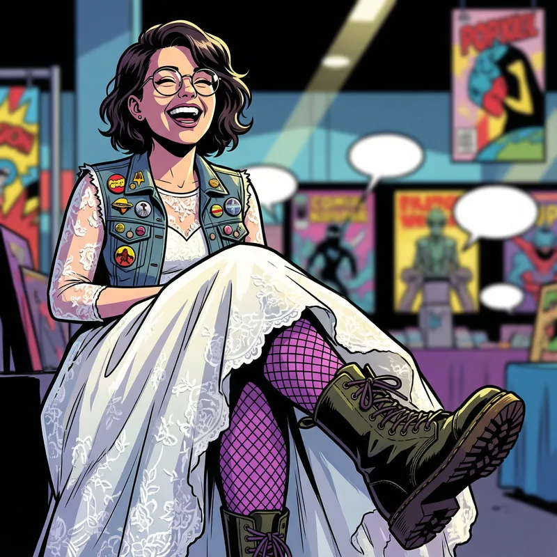 Vibrant Portrait of a Geek Chic Woman