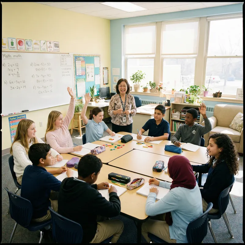 Engaging Math Class in a Bright Classroom Setup