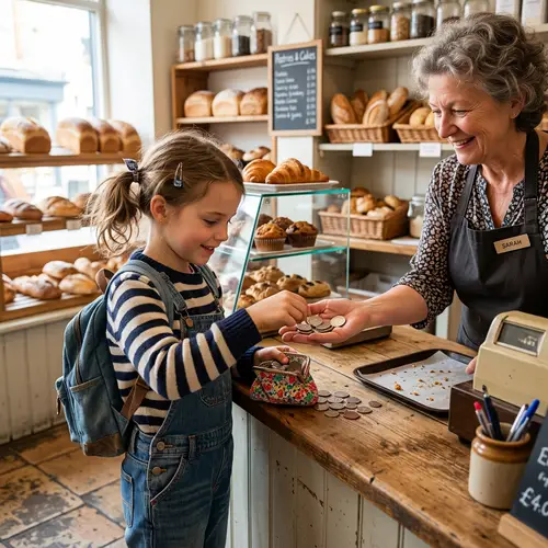Girl Paying with Coins | Save Money with Small Change