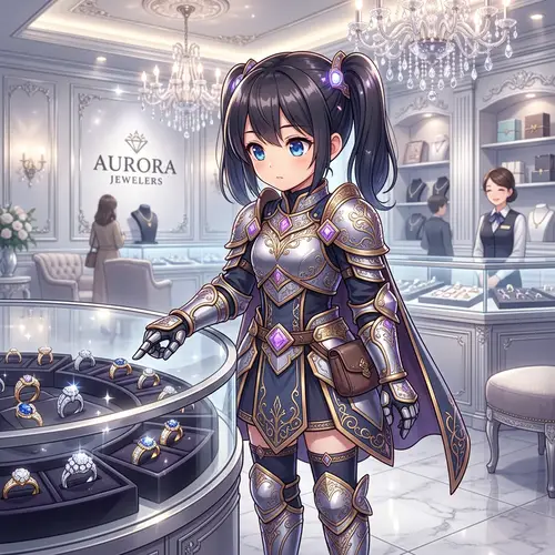 Anime Girl in Armor Chooses a Tiffany's Ring