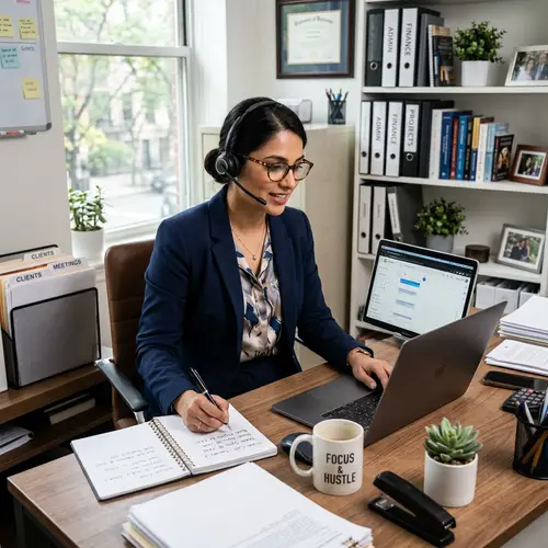 Professional Private Assistant Organizing Office Work