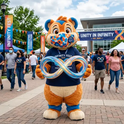 Masked Mascot: Embracing Infinity Symbol