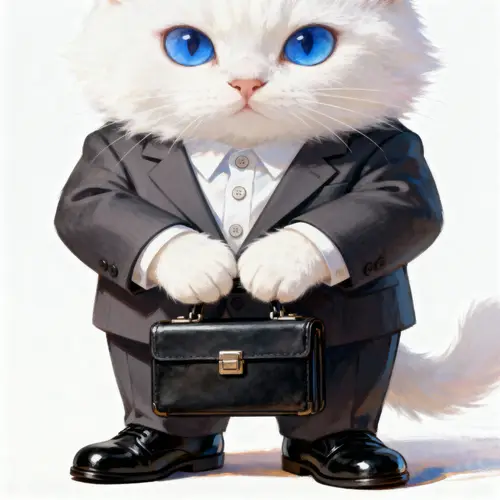 Professional White Cat with Blue Eyes