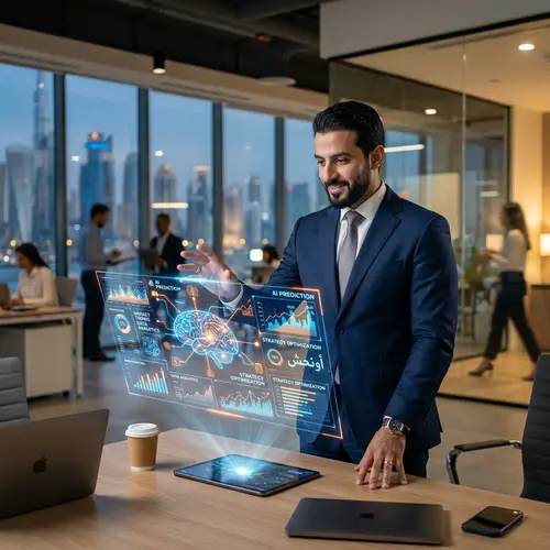 Middle-Eastern Business Professional Interaction with AI