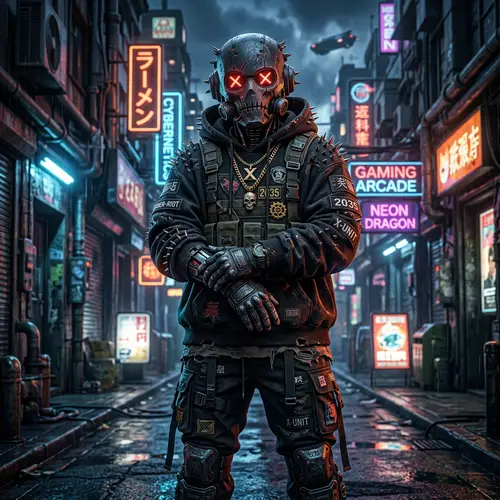 Futuristic Cyberpunk Character Design in Ultra-HD