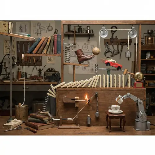 Intricate Rube Goldberg Machine Circuit Design