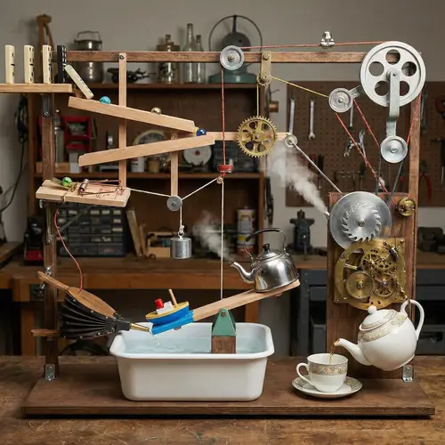 Explore a Mechanical Circuit of a Rube Goldberg Machine