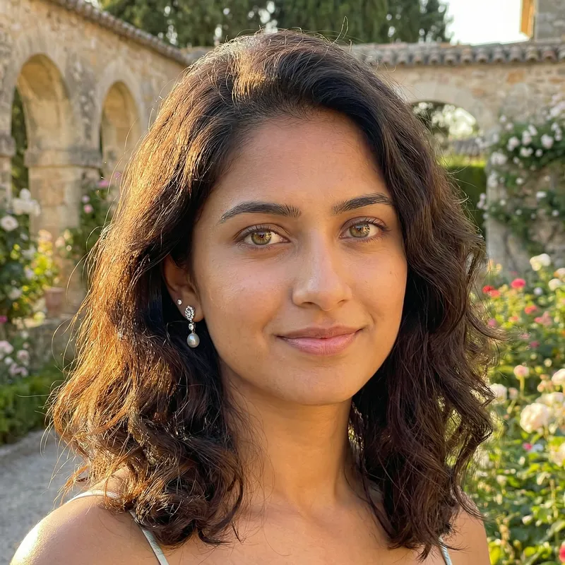 Captivating Beauty: Silky Hair, Attractive Eyes, Elegant Earrings