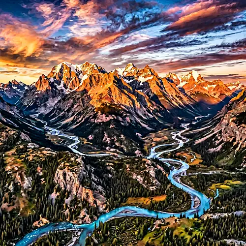 Stunning Abstract Mountain Landscape at Sunset