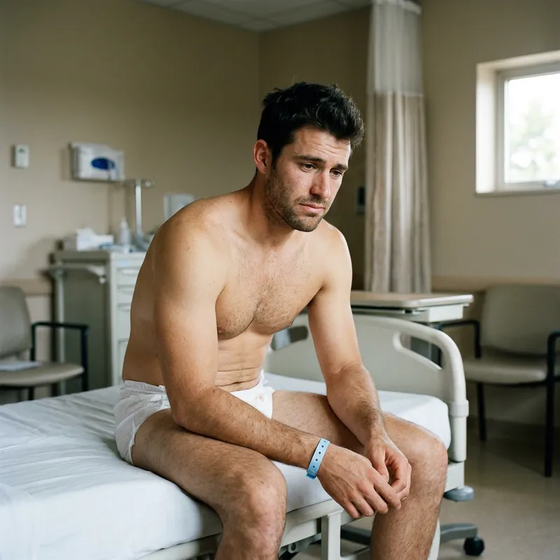 Macho Man in Medical Diaper - Unique Fashion Statement