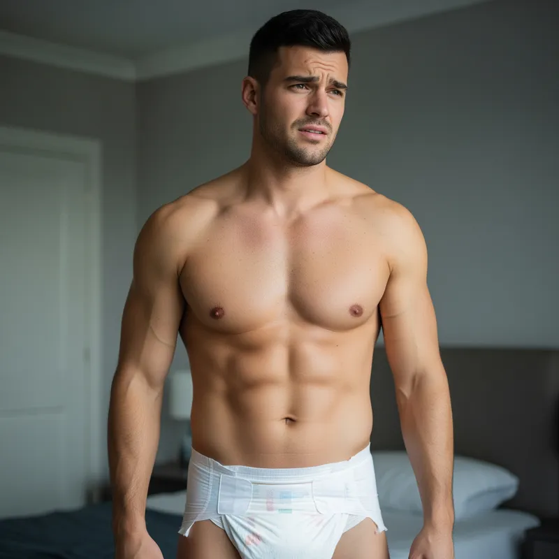 Macho Man in Medical Diaper - Unique Fashion Statement