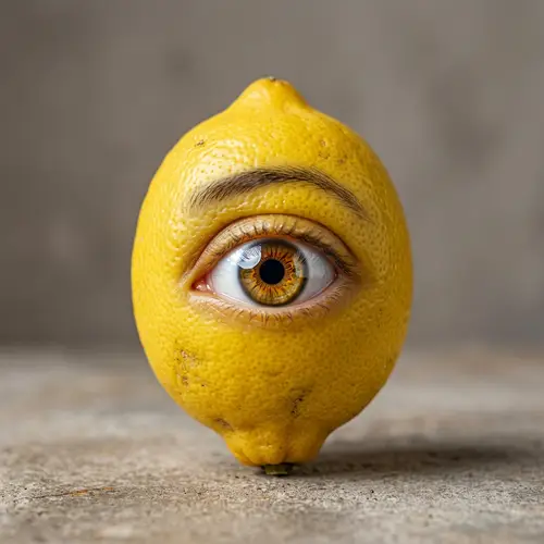 Surreal Lemon with Eye - Intriguing Citrus Art