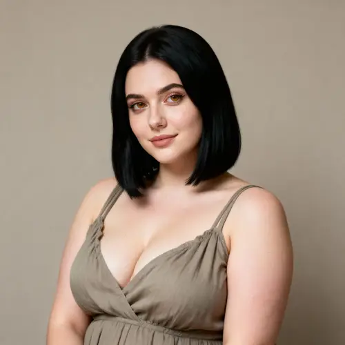 23-Year-Old Woman with Black Hair and Honey Eyes