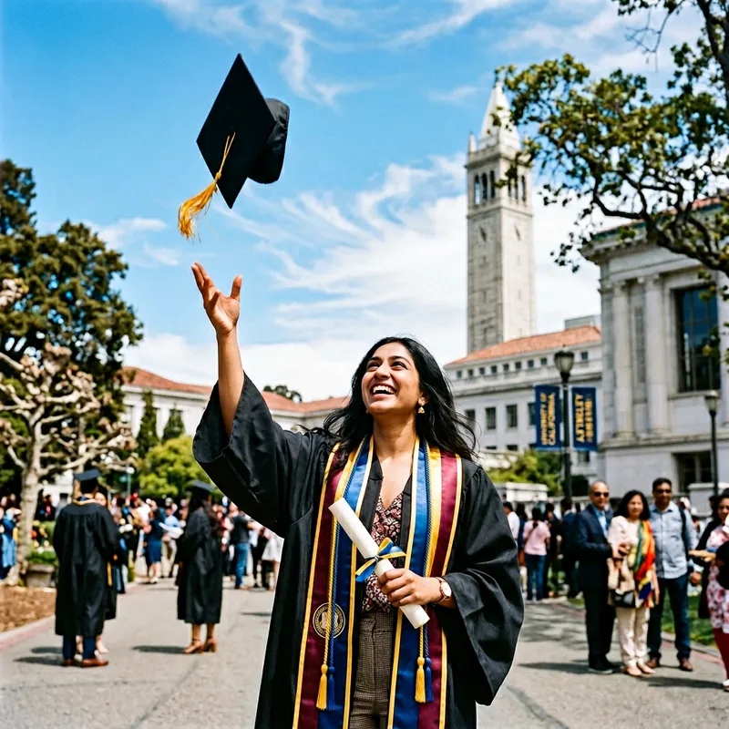 Elegant Graduated Woman Full of Joy