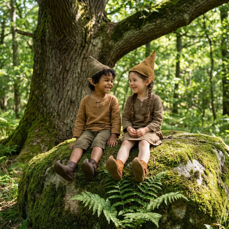 Adorable Elf Boy and Girl: A Sweet Friendship